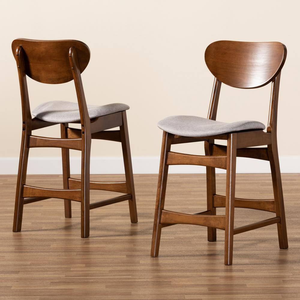 Katya Adjustable Gray Wood Counter Height Barstool Set