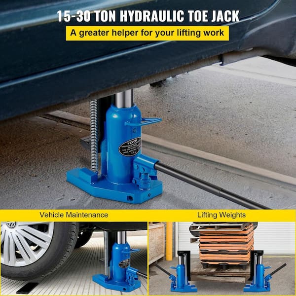 VEVOR YYJZQJD15-30TPETEV0 Hydraulic Toe Jack 15-Ton On Toe Toe Jack Lift 30-Ton On Top Lift Capacity 6-1/5 in. Stork Air Hydraulic Toe Jack - 2