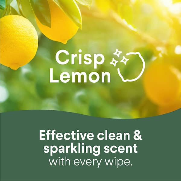 75-Count Crisp Lemon and Fresh Scent Bleach Free Disinfecting Cleaning Wipes (6-Pack)