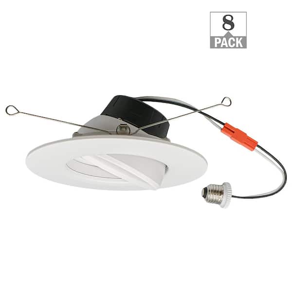 Altair 6 in. Retrofit Gimbal Downlight Integrated LED Recessed Light Trim 900 Lumens Adjustable CCT 120 Volt (8-Pack)