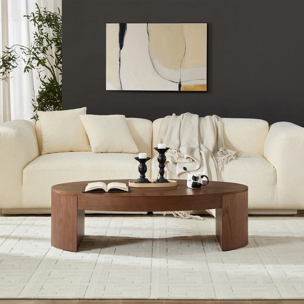 47.2 in. Walnut Oval MDF Coffee Table price history on PriceWatchPro