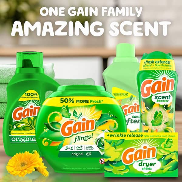 Gain Flings 3 in 1 Original Scent Laundry Detergent Pods, 76-Count