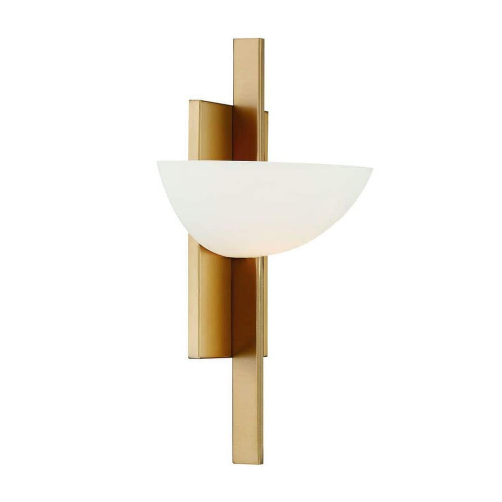Mid-Century Modern Black and Brass Dimmable Wall Sconce