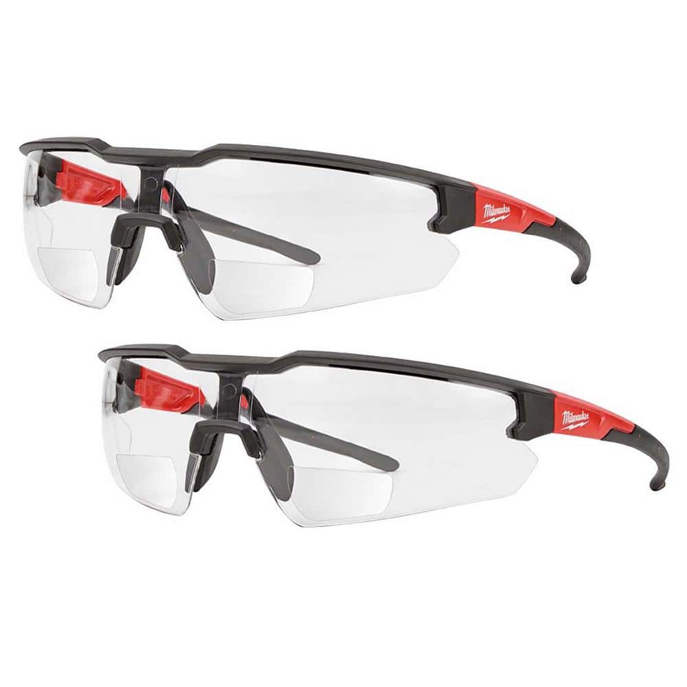 Clear +2.50 Bifocal Safety Glasses Magnified Anti-Scratch Lenses (2-Pack) price history on PriceWatchPro