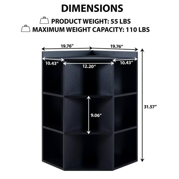 MAYKOOSH Corner Cube Storage Cabinet for Small Space with USB