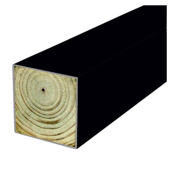 Woodguard 4 in. x 4 in. x 10 ft. #2 DF Polymer Coated Black Multi-Purpose Pressure-Treated Timber Post