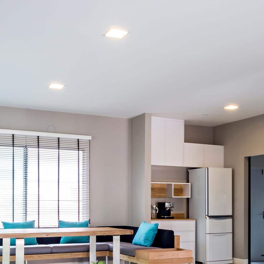 6-Inch White Aluminum Square LED Recessed Downlight