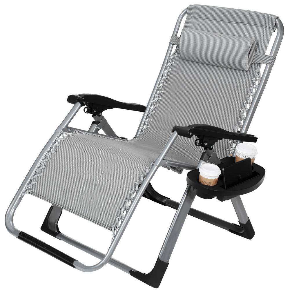 Boyel Living Gray Foldable Metal Outdoor Lounge Chair Zero Gravity Chairs Patio Chairs With Cup Holder And Removable Pillow Hl U2010170600 The Home Depot Boyel Living Gray Foldable Metal Outdoor Lounge Chair Zero Gravity Chairs Patio Chairs With Cup Holder And Removable Pillow Hl U2010170600 The Home Depot