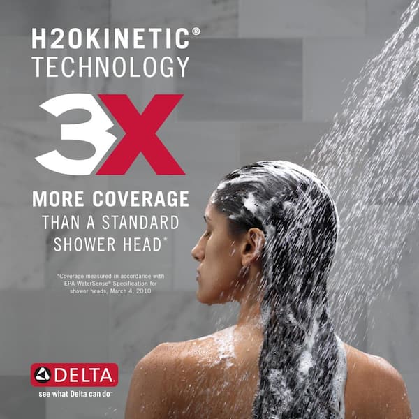 Delta HydroRain Spotshield Brushed Nickel Round Rain Shower Head Dual/Combo Shower  Head 1.75-GPM (6.6-LPM) in the Shower Heads department at