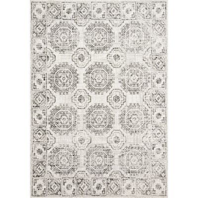 Vivian Charcoal/Ivory 5 Ft. x 8 Ft. Geometric Global Area Rug