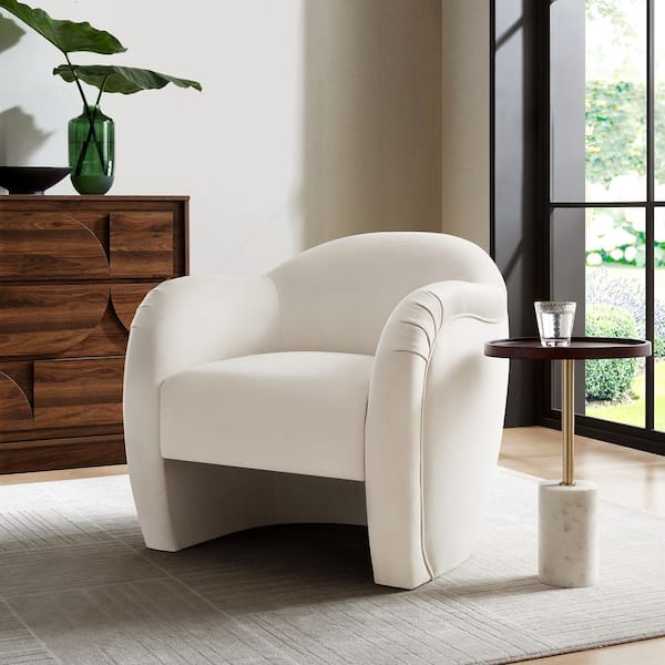 MODWAY Modway Compose Barrel Chair with Performance Velvet Fabric in Alabaster