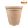 Evie Large White-Washed Terracotta Resin Round Planter with Optional Drainage Holes(16 in. L x 16 in. W x 16 in. H)