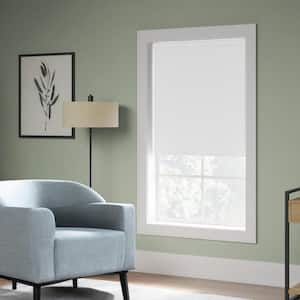 Cut-to-Width 25 in. W x 73 in. L White Cordless Blackout Polyester Fabric Roller Shade