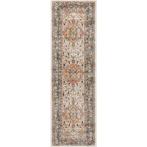 Rodeo Carno Bohemian Eclectic Persian Medallion Beige 2 ft. 3 in. x 7 ft. 3 in. Runner Rug