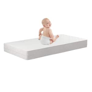 Precious Angel Grow with Me 2-in-1 White Baby Crib and Toddler Bed Mattress