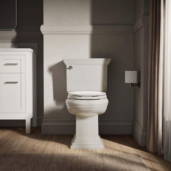 KOHLER Stonewood Elongated Closed-Front Toilet Seat in Almond