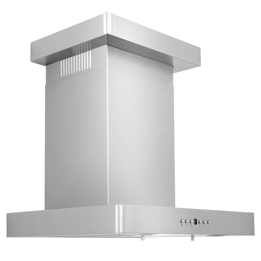 Zline Kitchen And Bath 24 In Convertible Vent Wall Mount Range Hood In Stainless Steel With Crown Molding Kecrn 24 Kecrn 24 The Home Depot