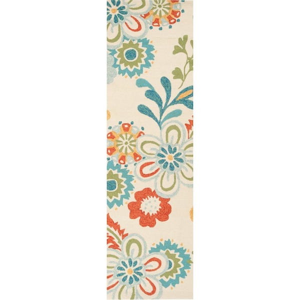 Artistic Weavers Santiago Aqua 3 ft. x 8 ft. Indoor/Outdoor Runner Rug