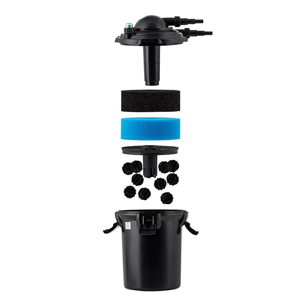 Black 15" Bio-Pure Pressure Pond Filter with Indicator