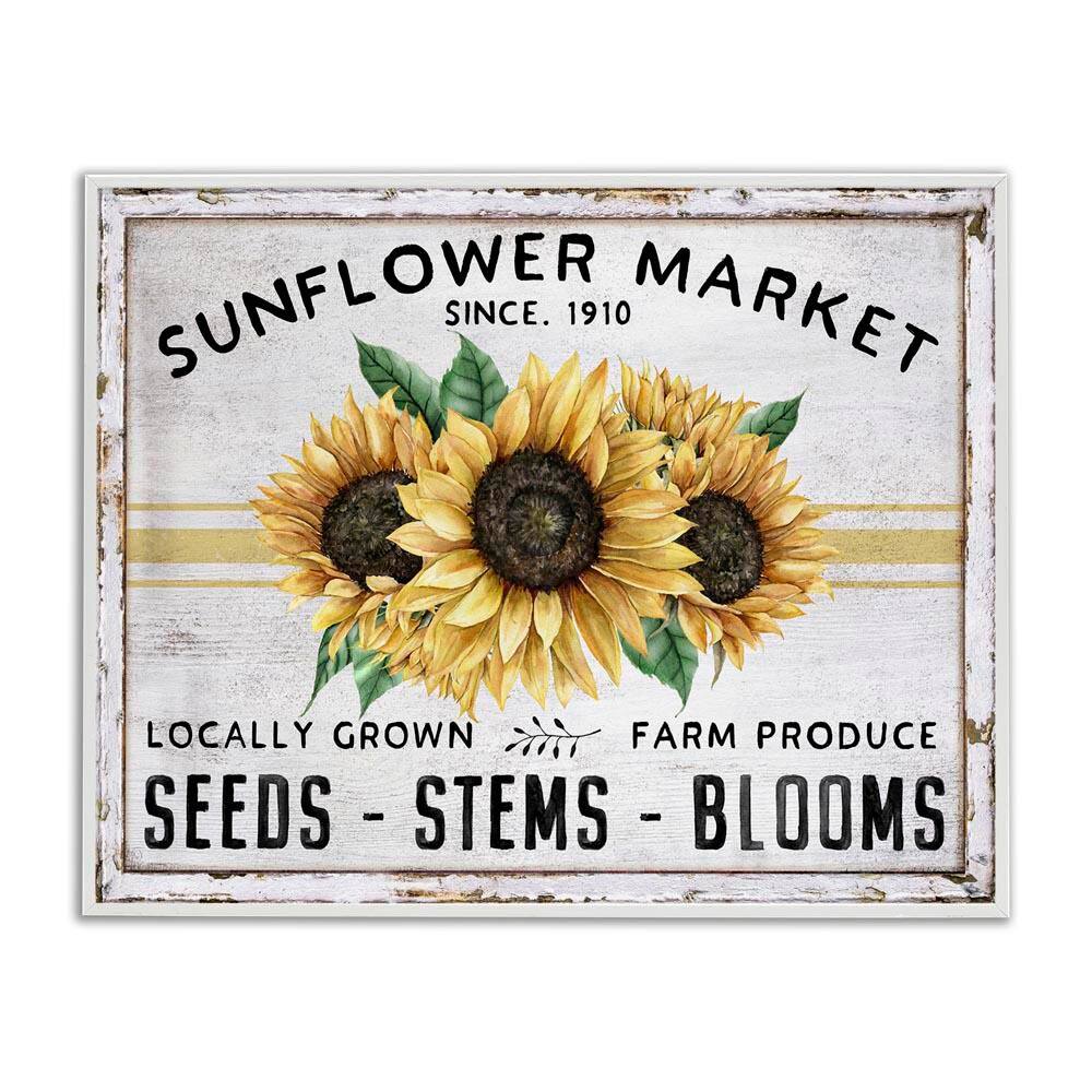 Farmhouse Sunflower Market by Creatif Belle White Framed Nature Giclee Art Print 16 in. x 20 in. price history on PriceWatchPro