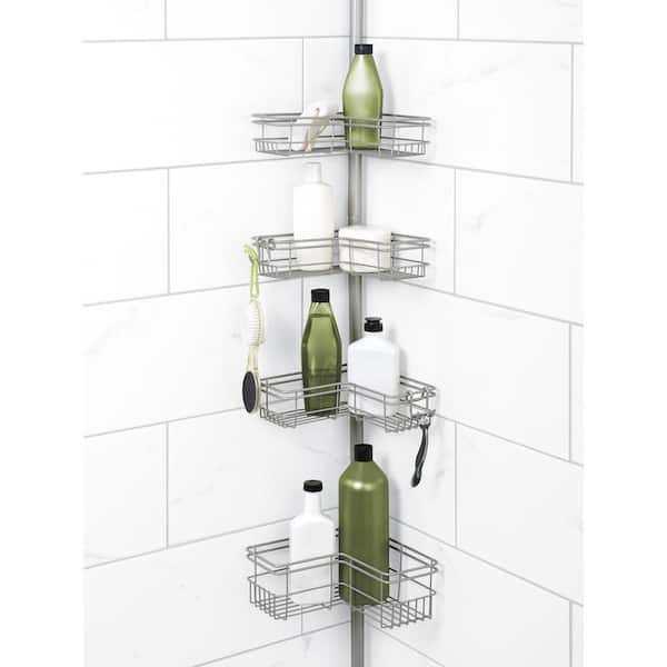 Simply Essential™ 4-Tier Tension Pole Shower Caddy - Brushed Nickel, 1 ct -  Baker's