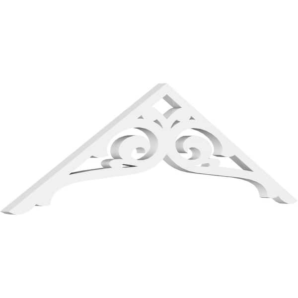 Ekena Millwork 1 in. x 36 in. x 10-1/2 in. (7/12) Pitch Bordeaux Gable Pediment Architectural Grade PVC Moulding