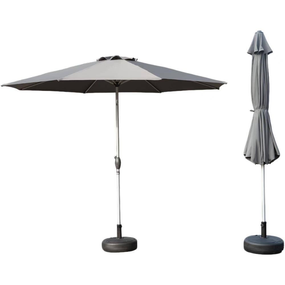 9 ft. Patio Outdoor Market Umbrella with Push Button Tilt and Crank, 8 Stur