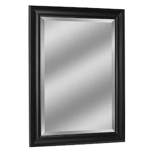 29 in. W x 35 in. H Framed Rectangular Beveled Edge Bathroom Vanity Mirror in Black