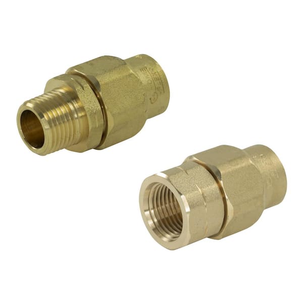 HOME-FLEX 1/2 in. CSST MPT/FPT Stainless Steel Adapter Kit (1) 1/2 in. MPT Male Adapter (1) FPT Female Adapter