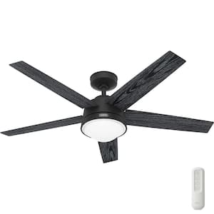 Lykke 52 in. Indoor Matte Black Ceiling Fan with Light Kit and Remote