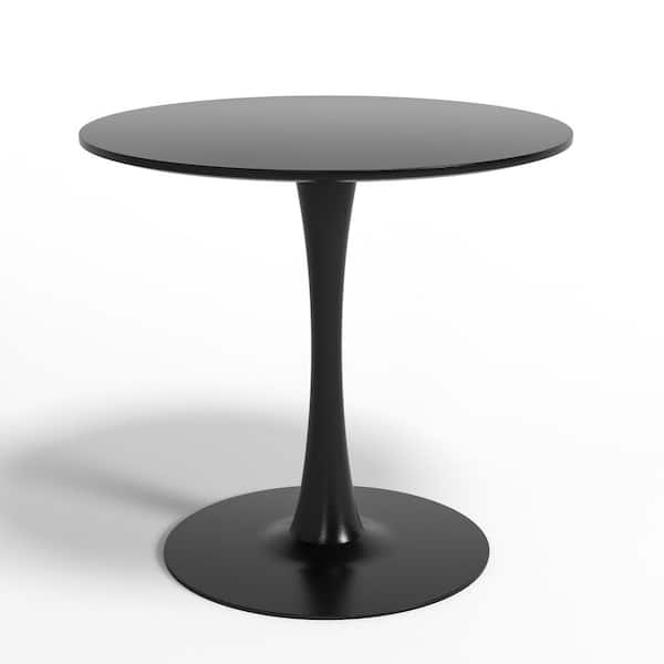 Merra 31.5 in. Round Black MDF Top Modern Dinning Table (Seats 2-4)