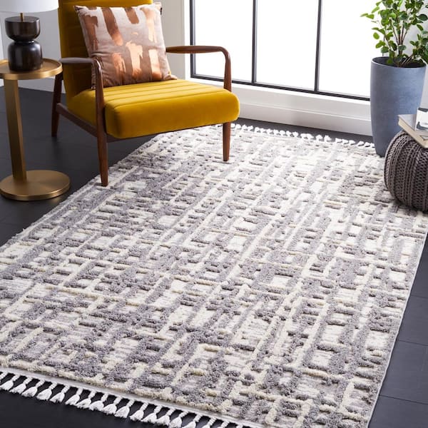 Marrakesh Ivory/Dark Gray Doormat 3 ft. x 5 ft. Abstract Striped Area Rug