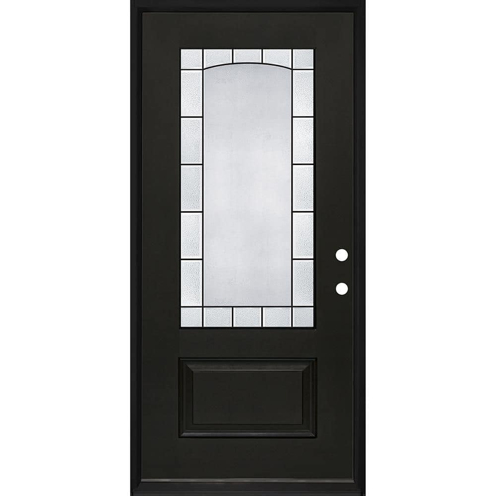 Regency 36 in. x 80 in. 3/4L Empire Decorative Glass LHIS Onyx Fiberglass Prehung Front Door with 4-9/16 Jamb price history on PriceWatchPro