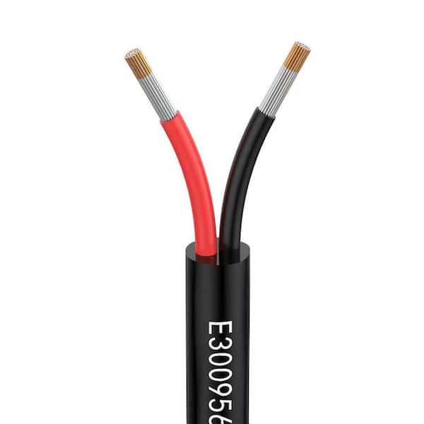 12/2-Gauge 100 ft. Stranded Landscape Lighting Wire 12 AWG 2-Conductor Oxygen Free Tinned Copper Low Voltage LED Cable