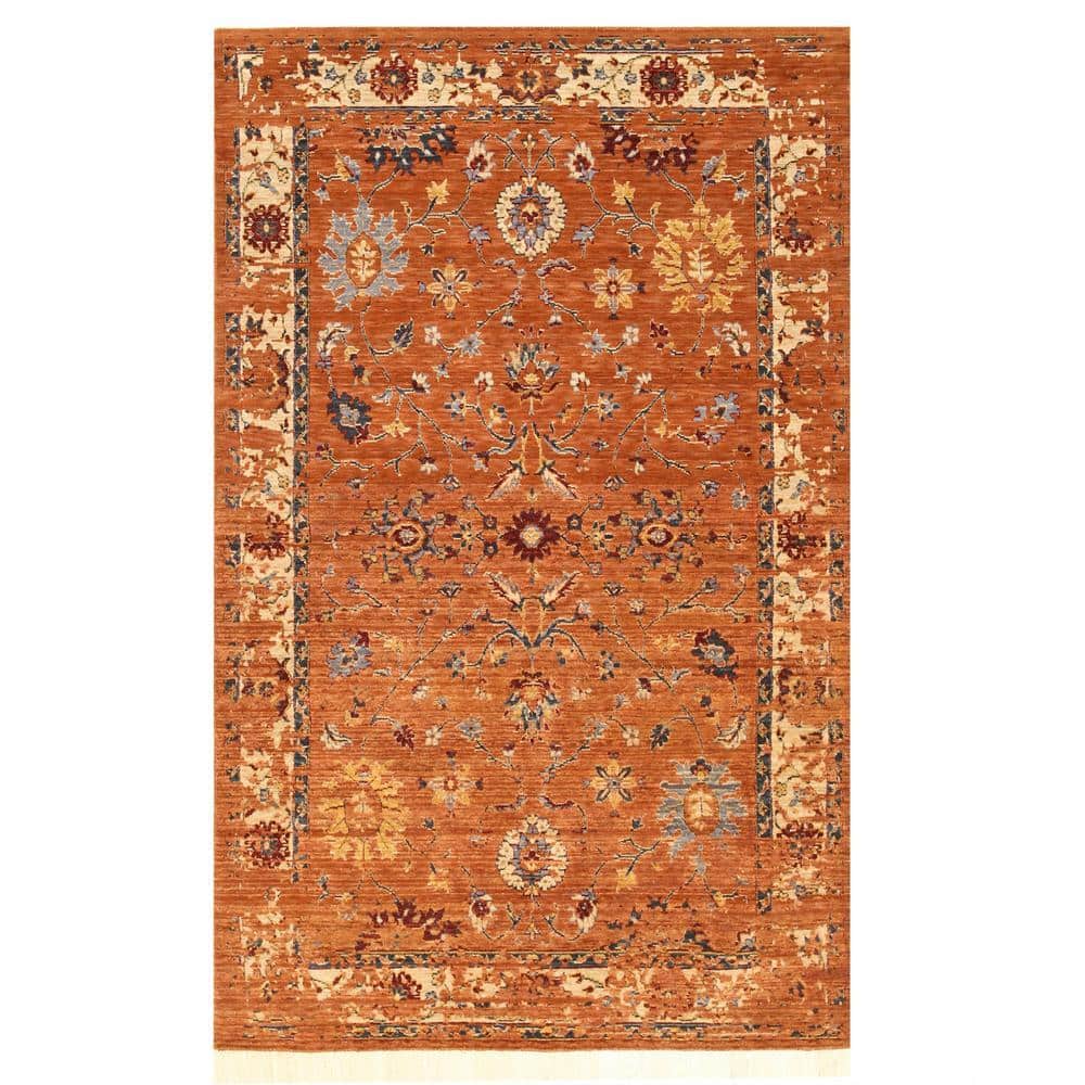 EORC Bohemian Oushak Rust 10 ft. x 14 ft. Oriental Rug OM306RT114 - The ...