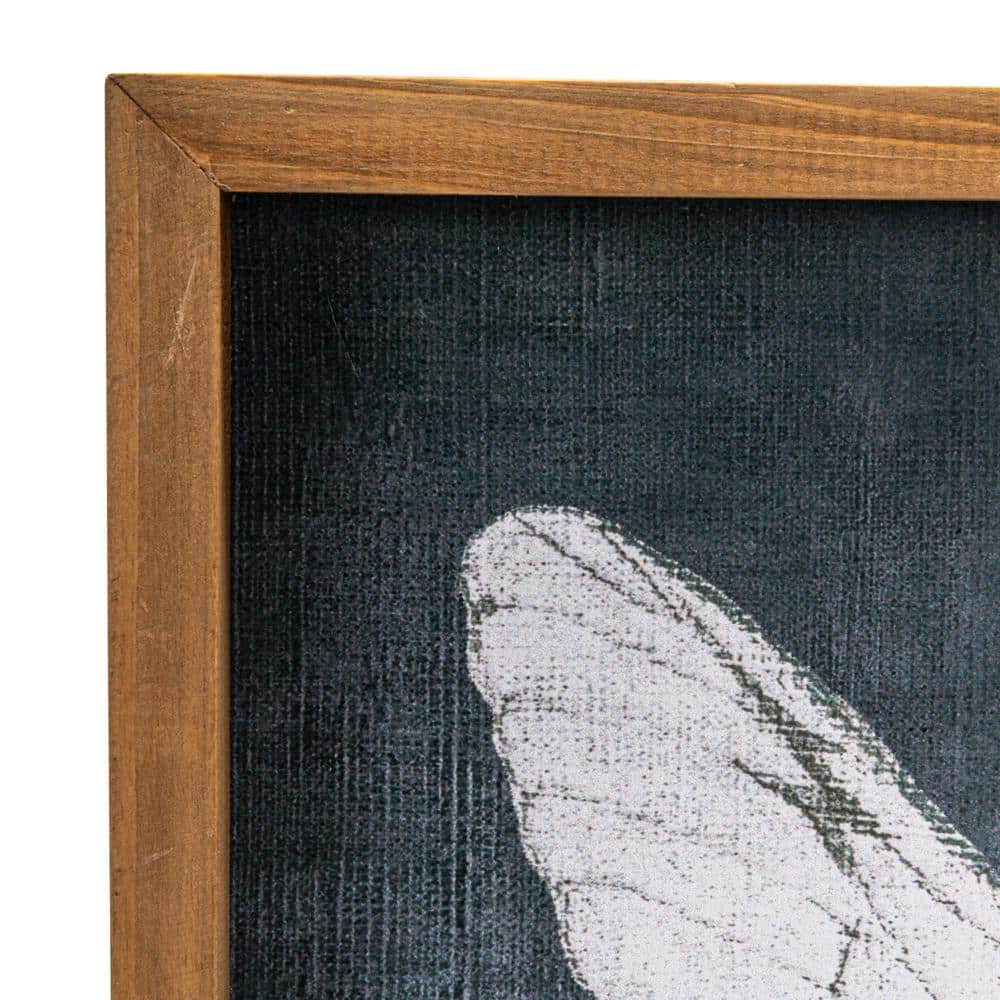 Square Gray Canvas Butterfly Print with Wood Frame