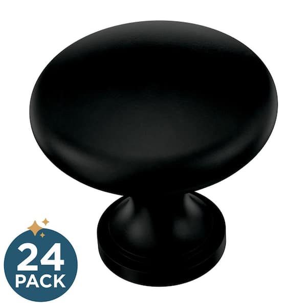 24-Pack Round 1-3/16 in. (30 mm) Classic Matte Black Round Cabinet Knobs