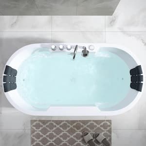 ᐅ【2 Person Freestanding Massage Hydrotherapy Bathtub Tub Hot Tub Spa, with  Inline Heater. BTS-0091-WOODBRIDGE】