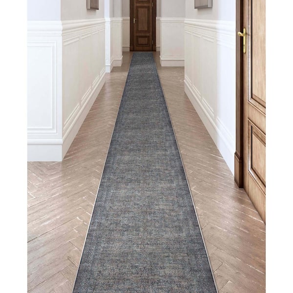 Blue 2 ft. 7 in. x 9 ft. 6 in. Asha Juliette Vintage Persian Oriental Runner Area Rug