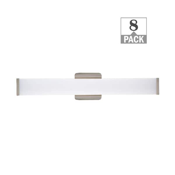 ETi 24 in. Brushed Nickel LED Vanity Light Bar Selectable Warm White to Daylight Bathroom Lighting 120-277v (8-Pack)