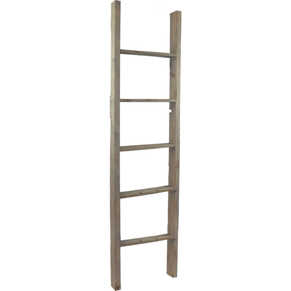 19 in. x 72 in. x 3 1/2 in. Barnwood Decor Collection Reclaimed Grey Vintage Farmhouse 5-Rung Ladder price history on PriceWatchPro