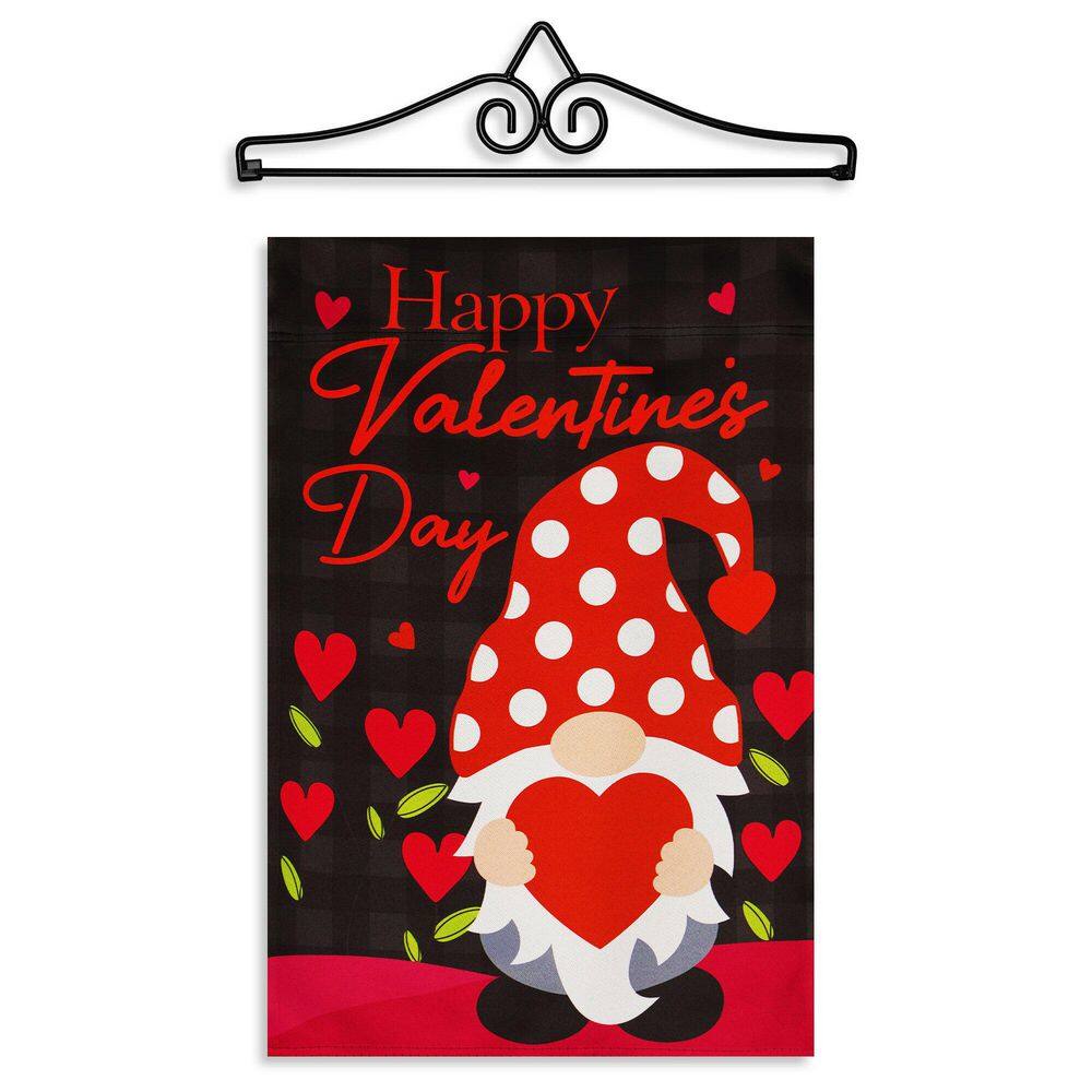 1 ft. x 1.5 ft. Polyester Happy Valentine's Day Gnome Holding Red Heart 2-Sided Garden Flag Hanger price history on PriceWatchPro