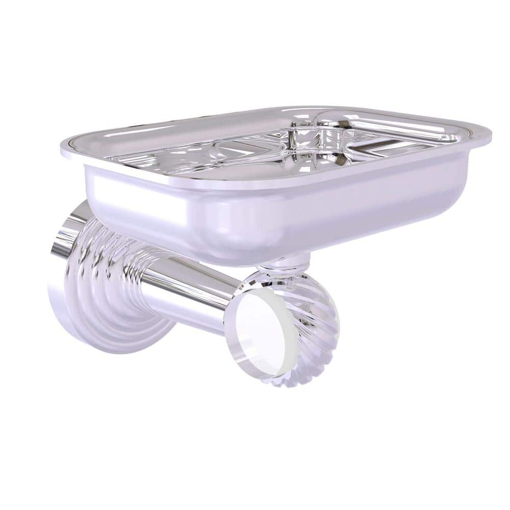 Allied Brass Pacific Beach Wall Mounted Soap Dish Holder with Twisted Accents in Polished Chrome