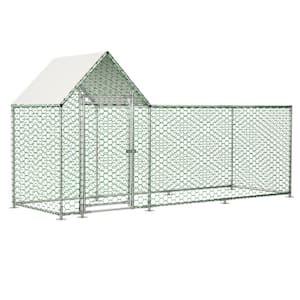 10 ft. W x 3.6 ft. D Outdoor Metal Shed 36 sq. ft. Large Chicken Run for Yard with Waterproof & Anti-UV Cover