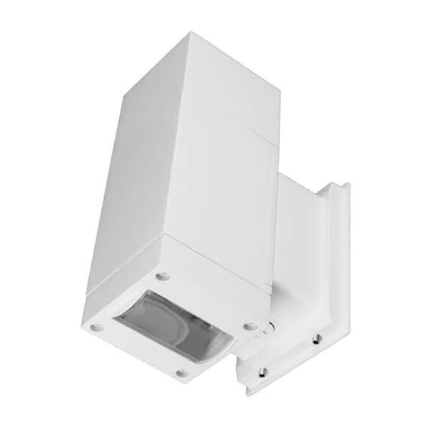 NICOR Dorado 90-Watt Equivalent Integrated LED White Outdoor Cylinder Wall Pack Light with Up/Down Fan Distribution, 4000K