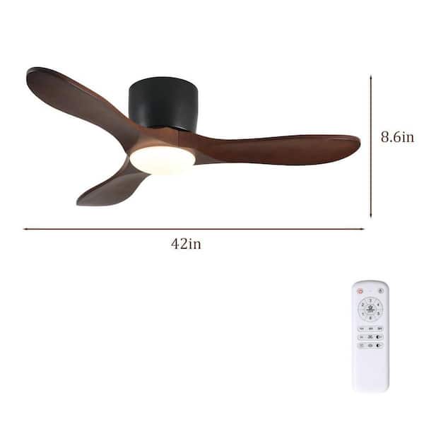 TOBILI 41.7 in. Black Flush Mount Fandelier Ceiling Fan w/ LED