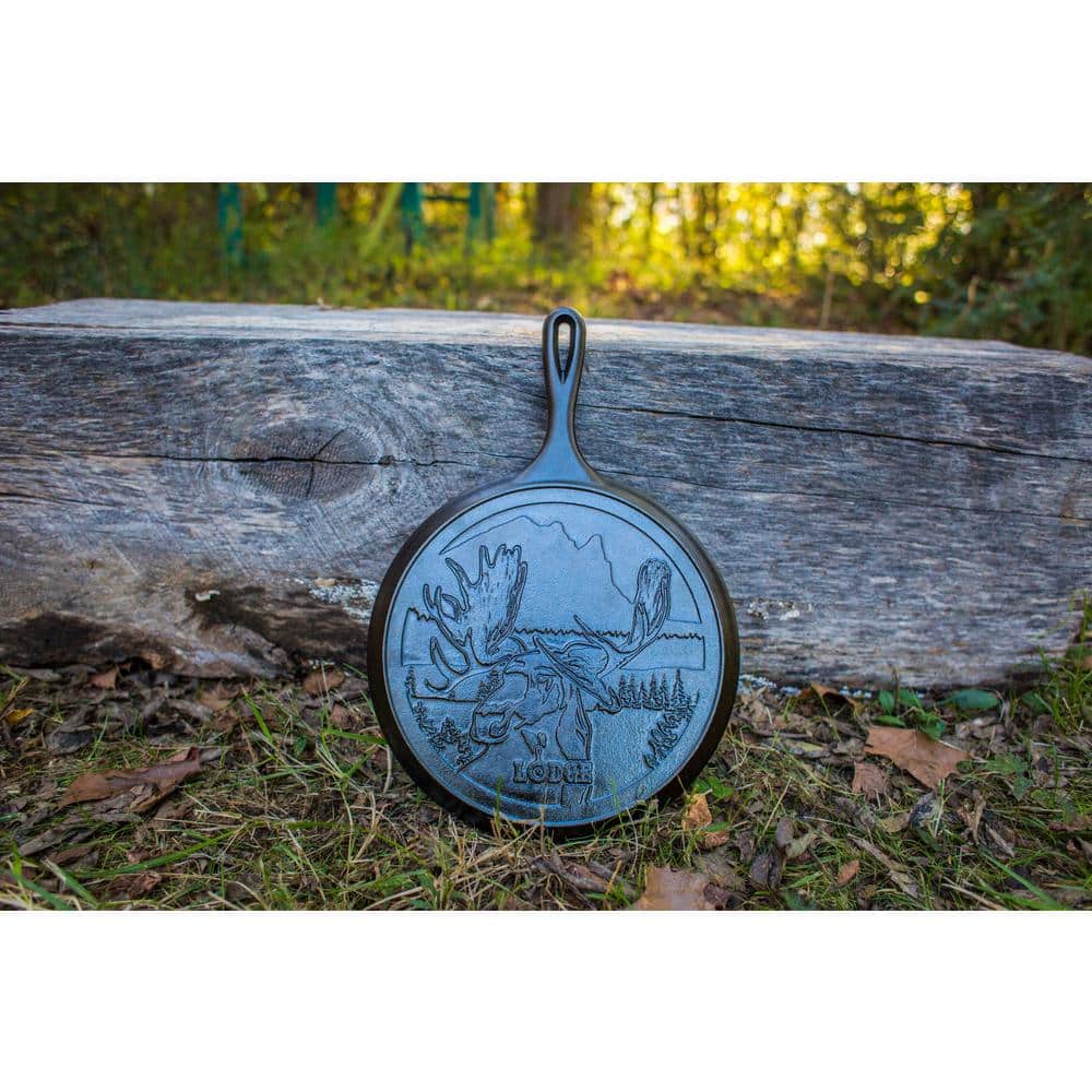 Wildlife Series Black Cast Iron Moose Griddle, 10.5 Inch