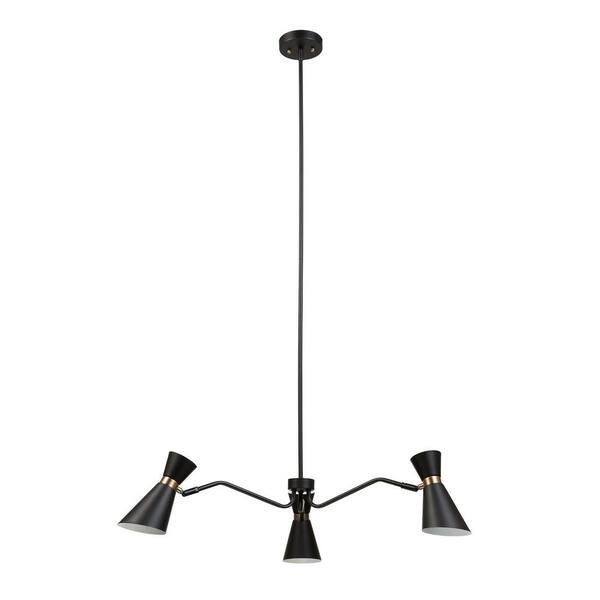 Globe Electric Belmont 3-Light Black Pendant