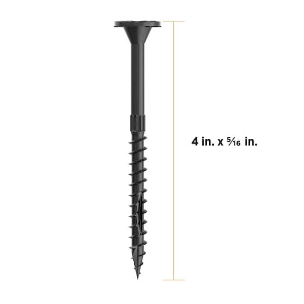 5/16 in. x 4 in. Star Drive Flat Head Multi-Purpose + Multi-Ply Structural Wood Screw - Exterior Coated (10-Pack)