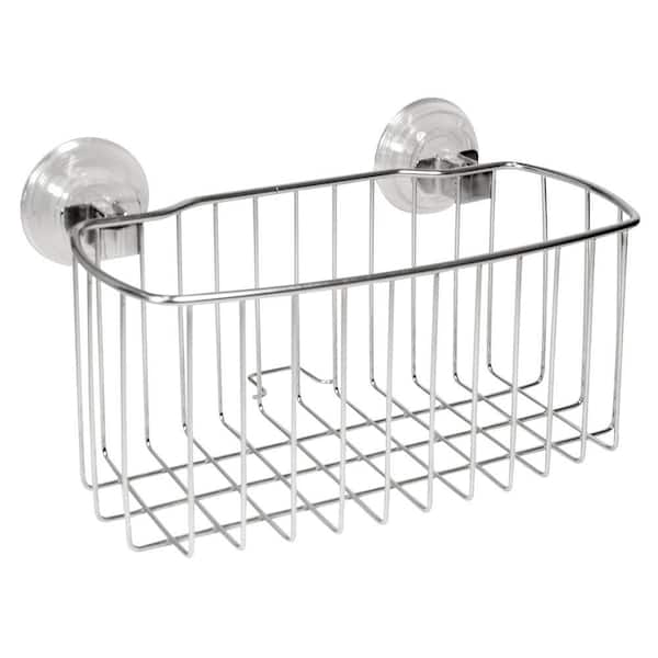 interDesign Reo PowerLock Shower Basket in Stainless Steel